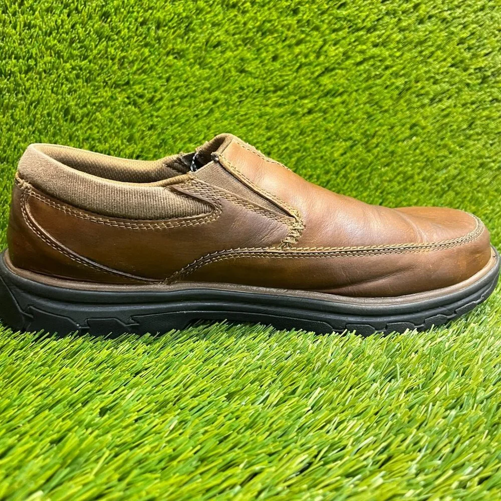 Skechers Segment The Search Mens Size 11 3E Brown Leather Slip-Ins Loafers Shoes